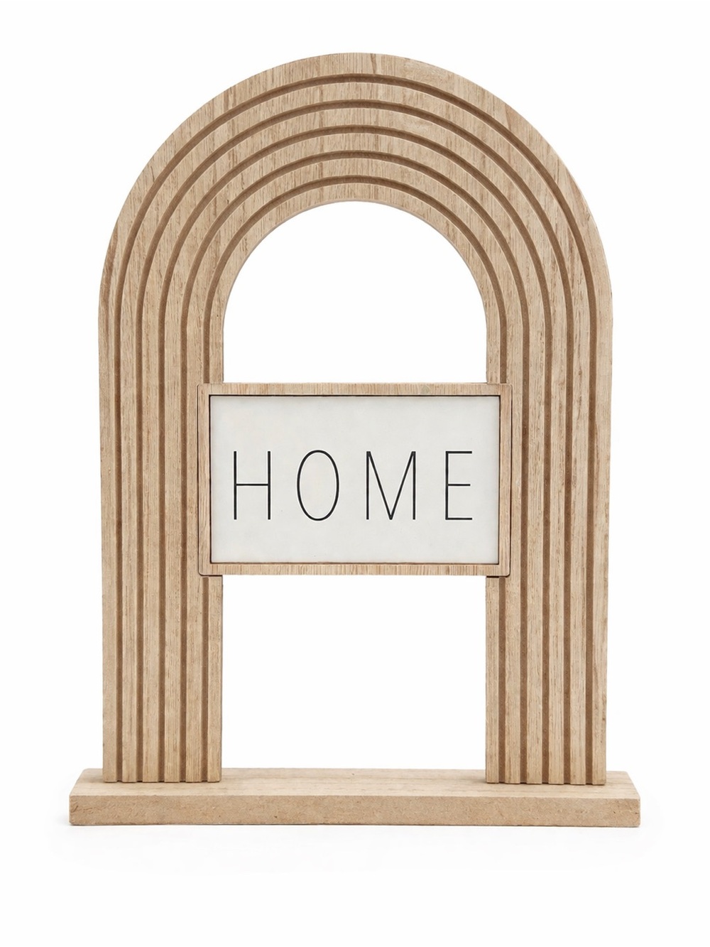 Wooden Arch 'HOME' Table Decor - Natural